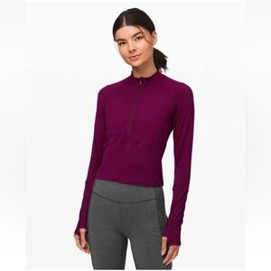 LULULEMON IT’S RULU LONG SLEEVE IN MARVEL Purple Half Zip Pullover SIZE 6 K9